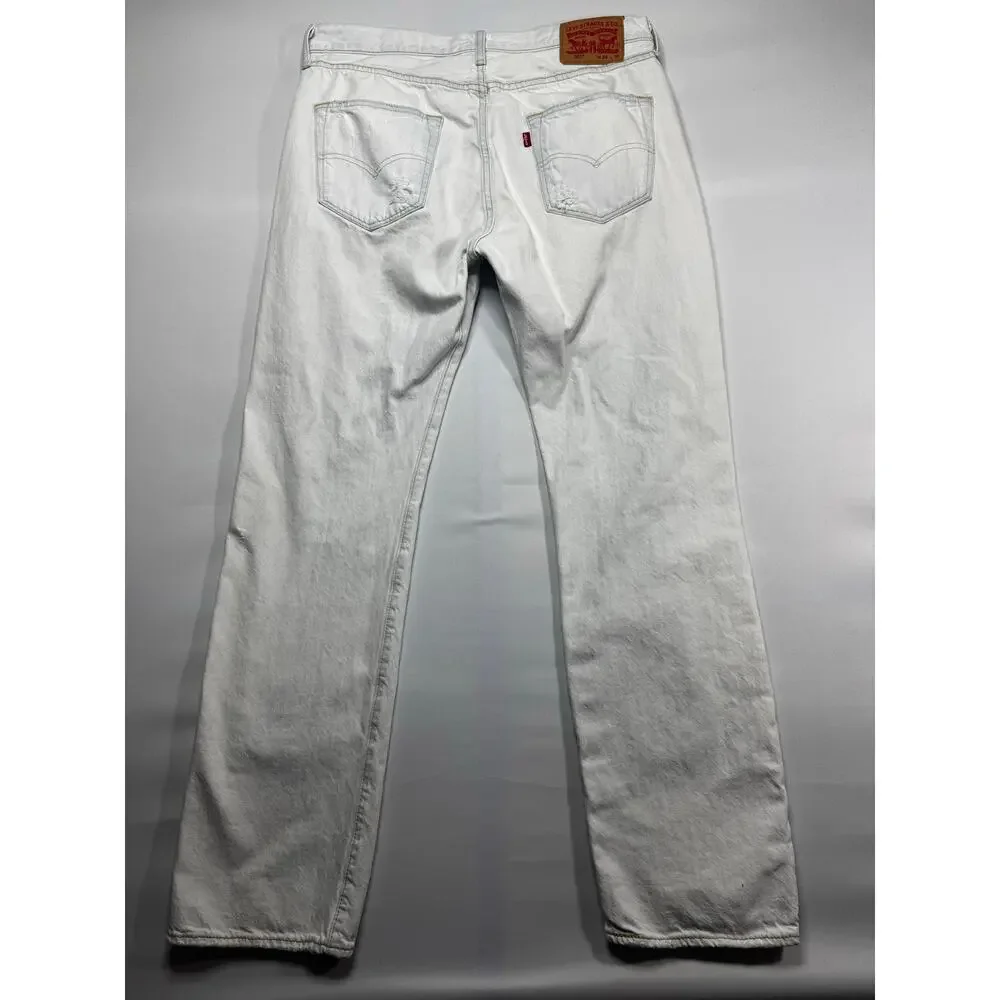 Levi's 501‎ Men's Distressed Straight Leg Button Fly  Jeans - Size 34x31.5*